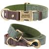 Personalized Dog Collar Leash Durable Nylon Leather Dog Buckle Collars Necklace Pet Walking Leash For Small Medium Dogs Pitbull