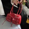 Premium underarm bag women's new 2025 niche bow baguette bag fashion cross mirror shoulder bag
