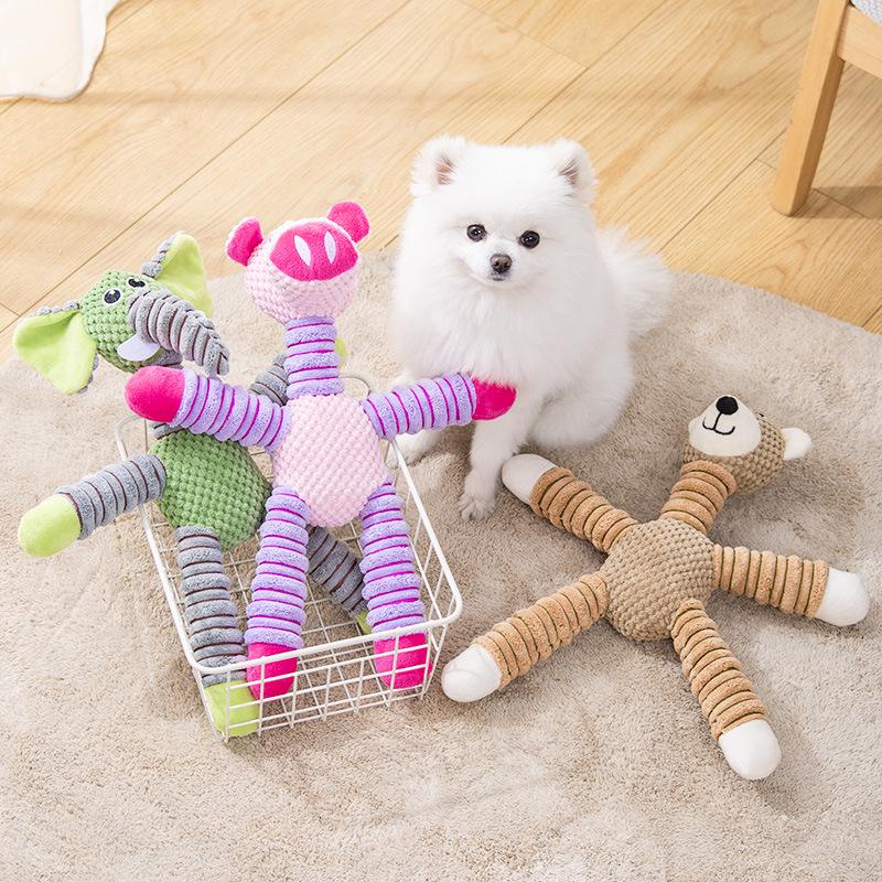 Bite-Resistant Velvet Animal Sound Toys for Small Dogs