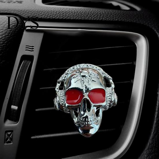 Personalized Car Accessories for Enthusiasts Skull Vent Clips, Metal Head Air Shaped Perfume Clip Freshener Charm, Halloween Auto Interior Accessory