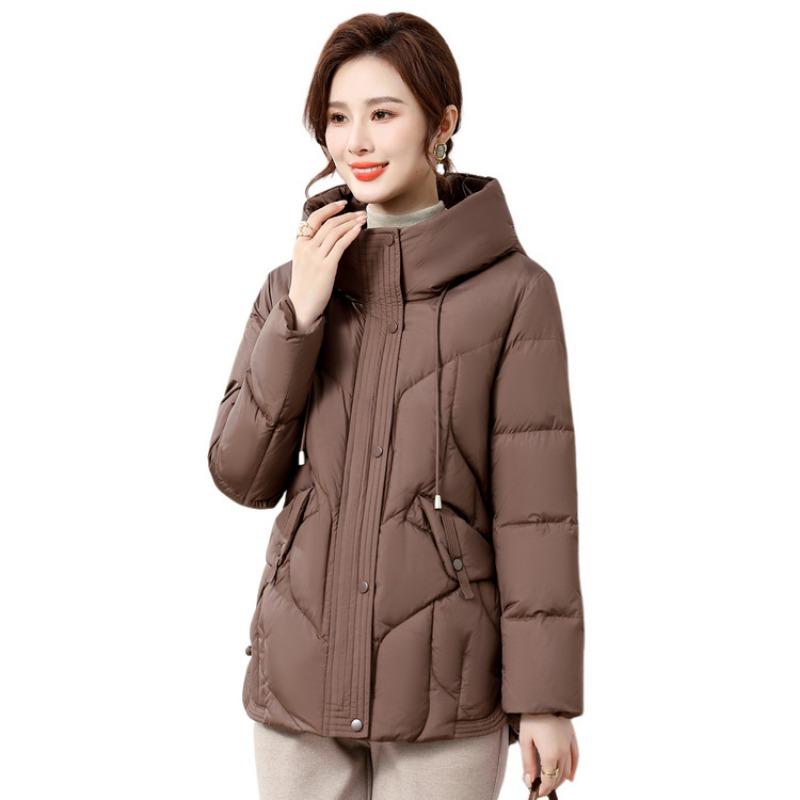 Women's short cotton clothes, mother's autumn and winter clothes, thickened loose down cotton-padded clothes, warm jackets, fashionable and thin