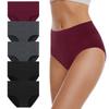 ODM 5 Pack Ladies Women's High Waist Cotton Panties Panty Briefs Underpants  Soft Elastic Cotton Underwear Plus Size