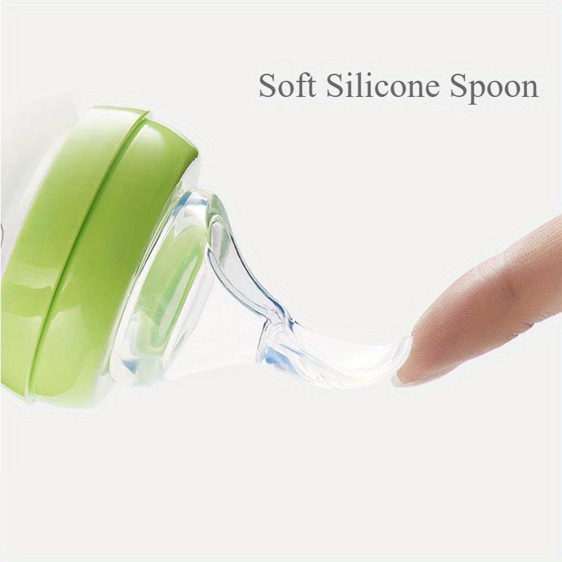 Sichere und praktische Silikon-Babyflasche mit Löffel, Nahrungsergänzungsmittel, Reisflockenflasche, Quetschlöffel, Milchflasche, Tasse