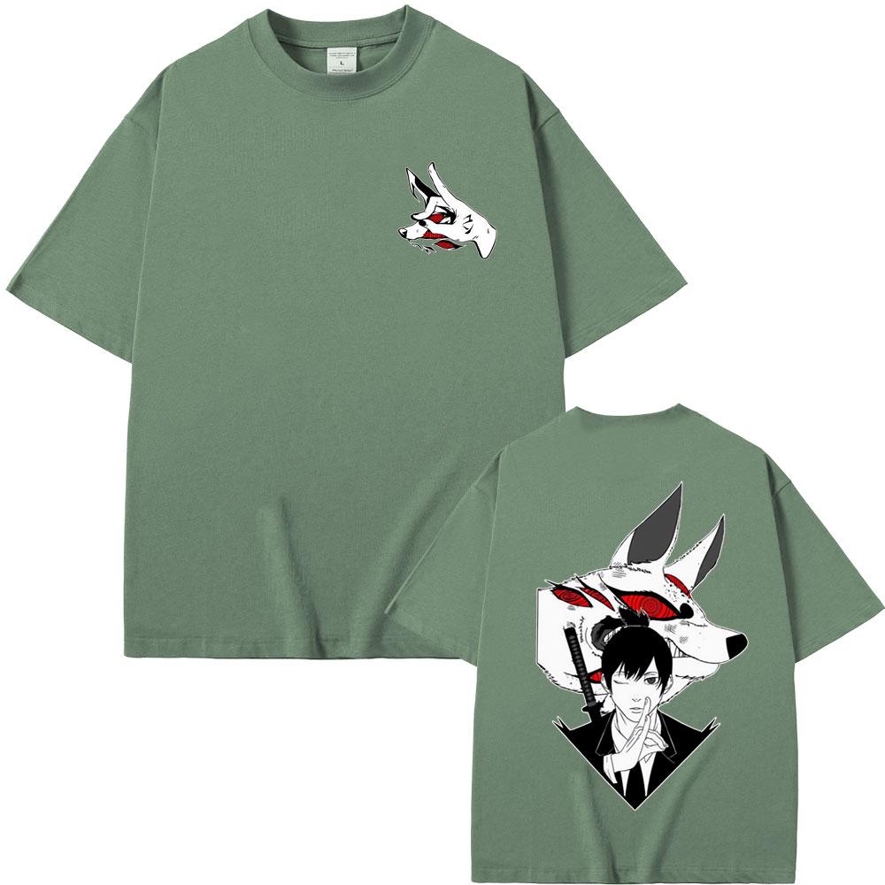 Anime Chainsaw Man Hayakawa Aki Summon Fox Devil Kon Graphic Tshirt Summer Men Women Fashion Manga Lovers Merch T Shirts Tops
