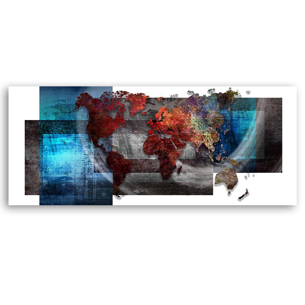 Canvas Print, World Map Composition