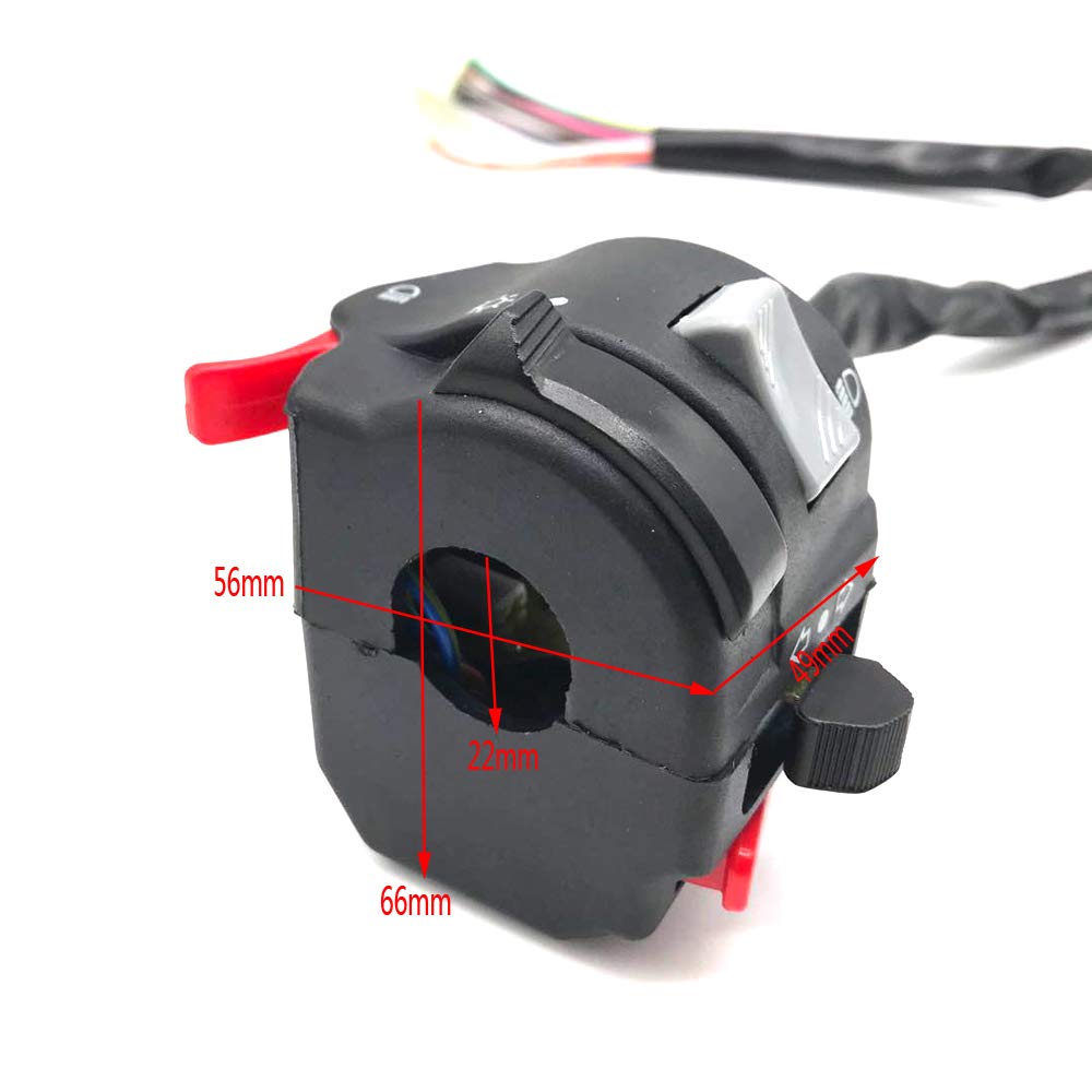 HANSWD 7/8'' 22mm Motorcycle ATV Handlebar Control Switch Headlight Fog Lamp Turn Signal Horn
