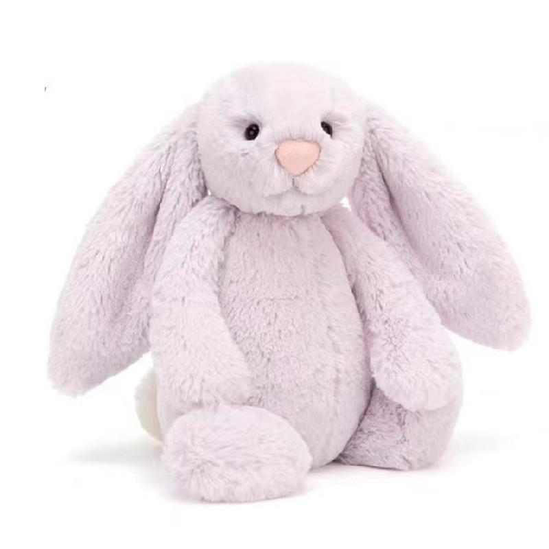 Плюшевая игрушка Jellycat Кролик с наполнителем из файбер-хлопка для детей и коллекционеров фиолетовый