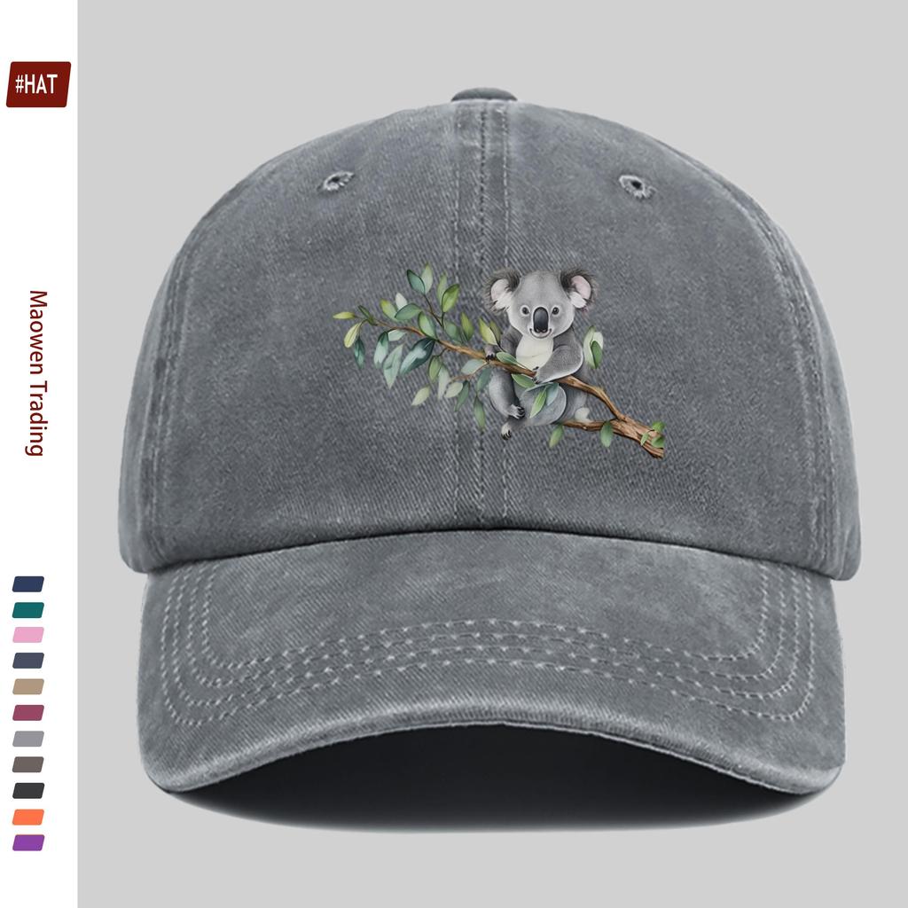 Pc Elegant Koala Holding a Branch Print Pattern Baseball Cap Four Seasons Design Sun Hat Outdoor Travel Decorative Hat Comfo