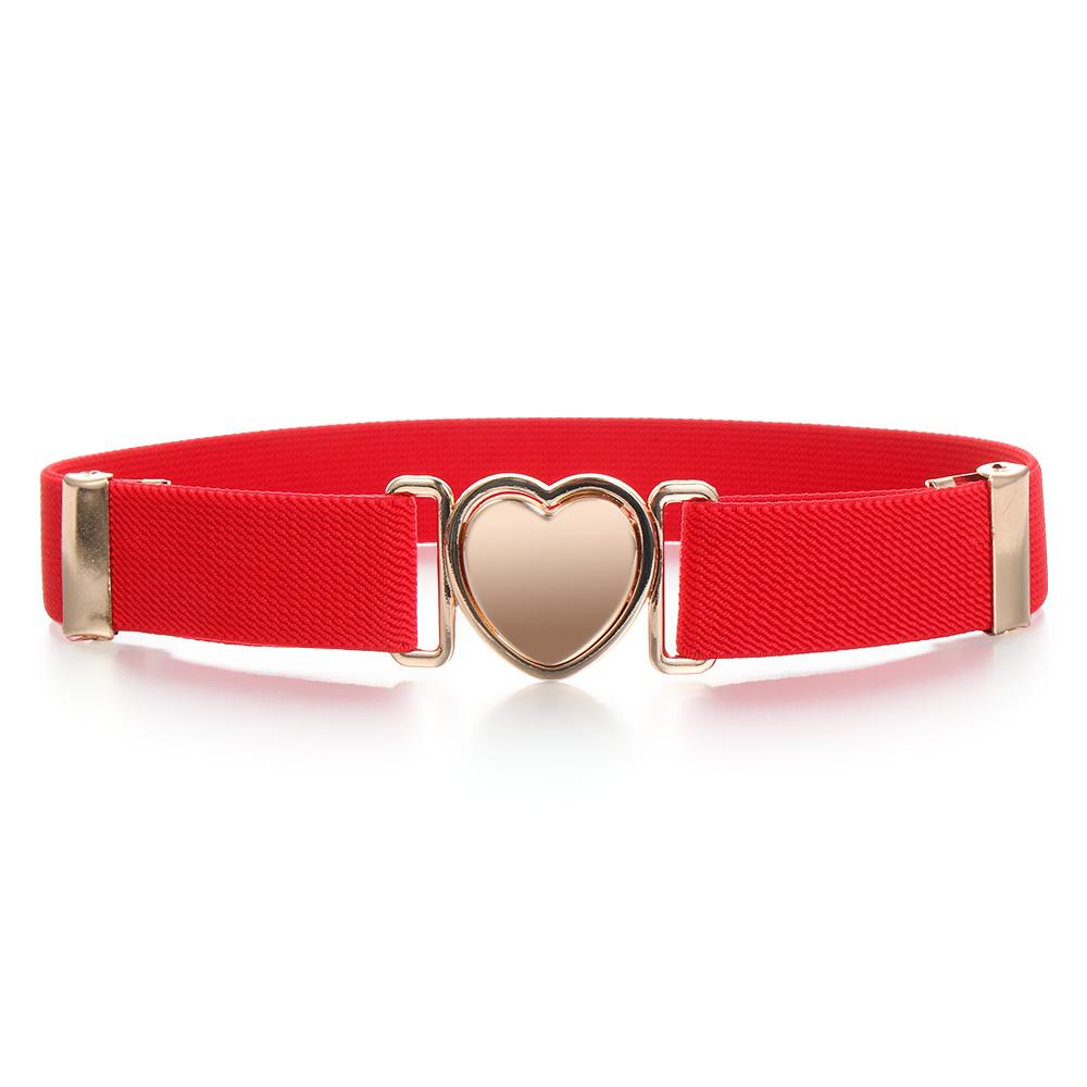 Teen Stretch Heart Belt Girls Dresses Waist Belt Elastic Belts Acrylic