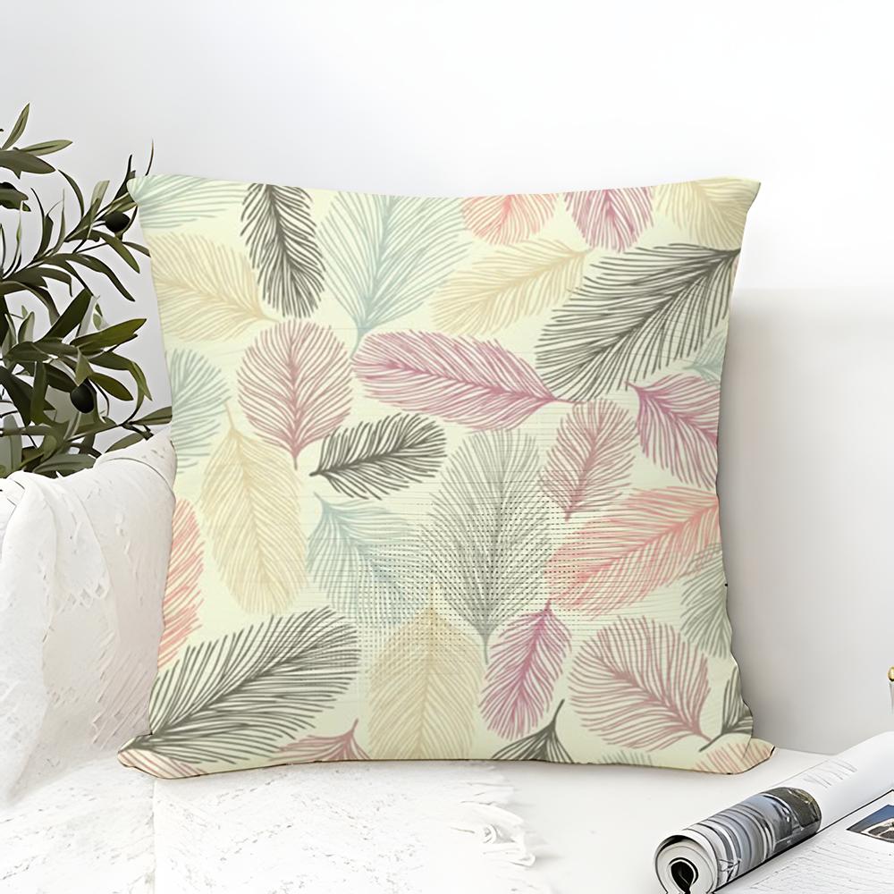 

Light Beautiful Feather Pattern Pillow Case linen pillow case sofa home decor cushion cover cushion cove 30X30cm