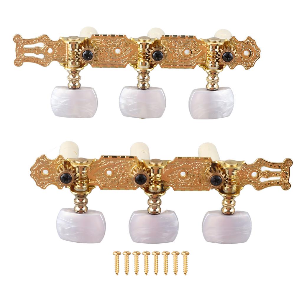 2 szt. Klasyczne maszynki do strun gitarowych Klucze stroikowe Stroiki Zestaw Biały guzik