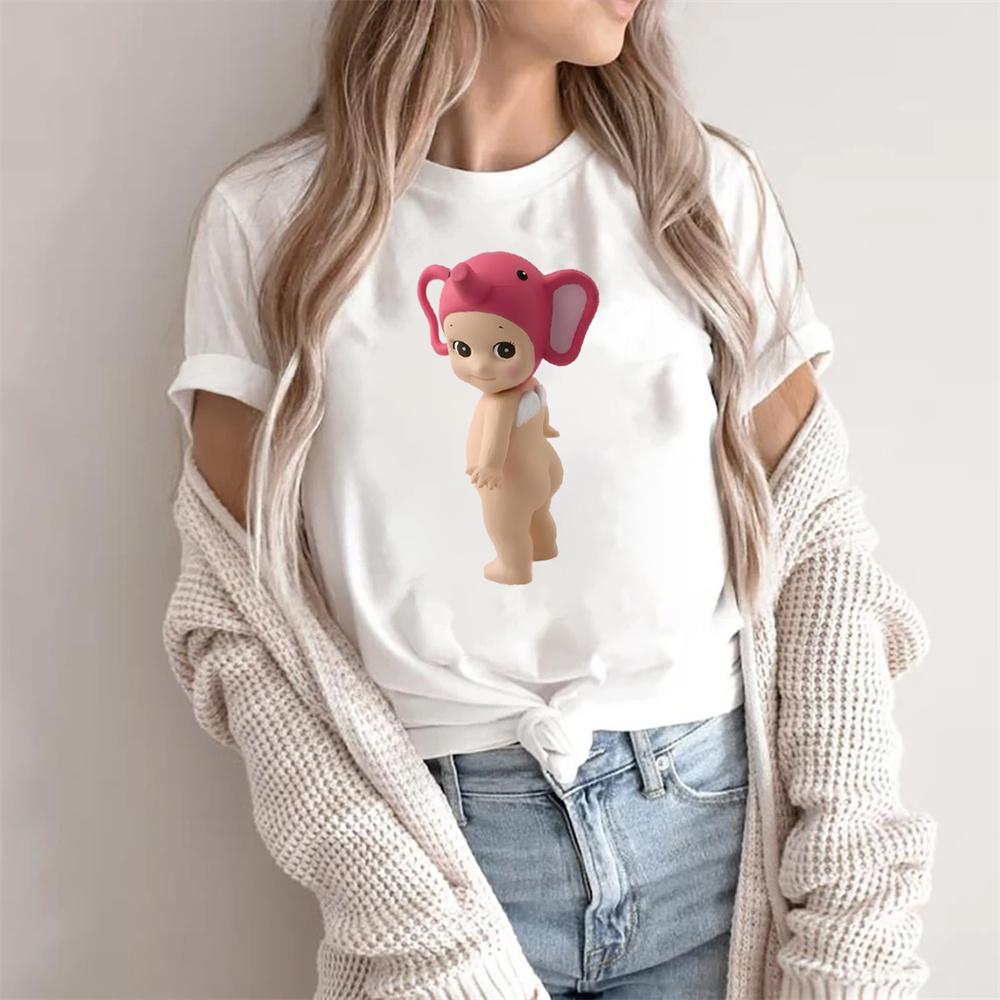 

Милая футболка Sonny Angel херувим Кьюпи женская футболка Sonny Angel M футболка счастливой девушки дьявол Sonny уличная мода короткий рукав L