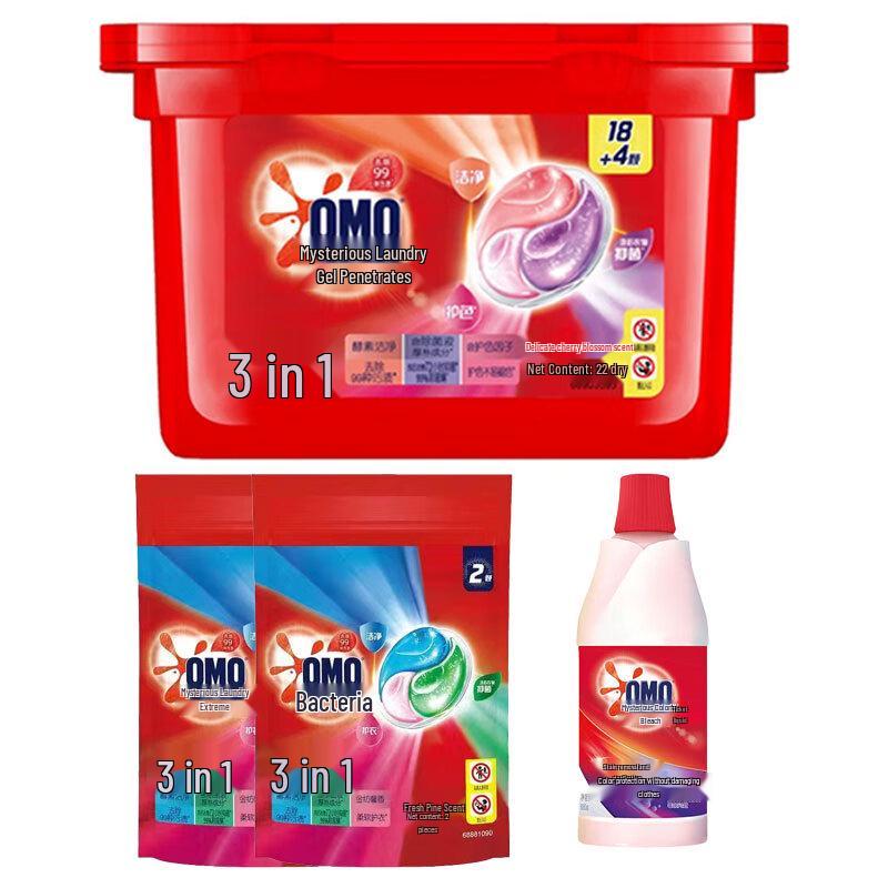 OMO Laundry Pods & Color Bleach Set