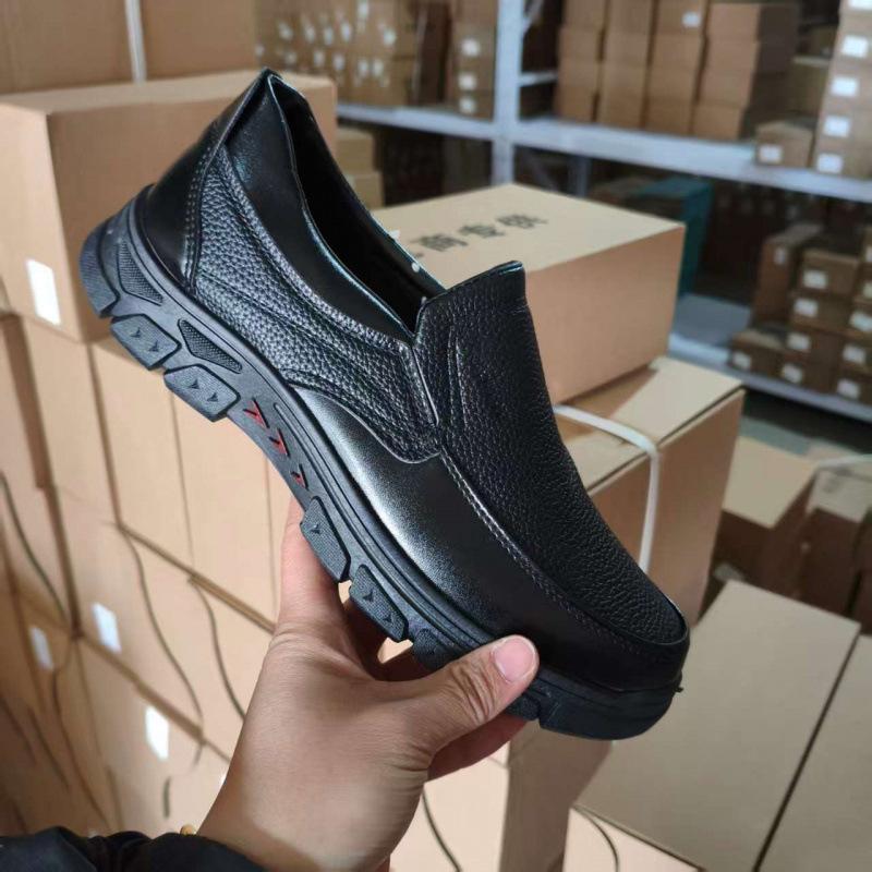 shoes men s middle-aged and elderly father shoes business breathable leather surface men s shoes fashion versatile soft sole casual leather shoes 39 чёрный