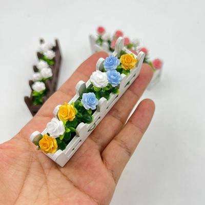 Miniaturní květinový plot Truhlík Mini vyvýšený záhon Model figurky Měřítko 1/12 Domeček pro panenky Vílí zahrada Dekorace Příslušenství