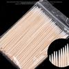 Removing Disposable Micro Brushes Cleaning Stick Disposable Cotton Swabs Wood Cotton Buds Swabs