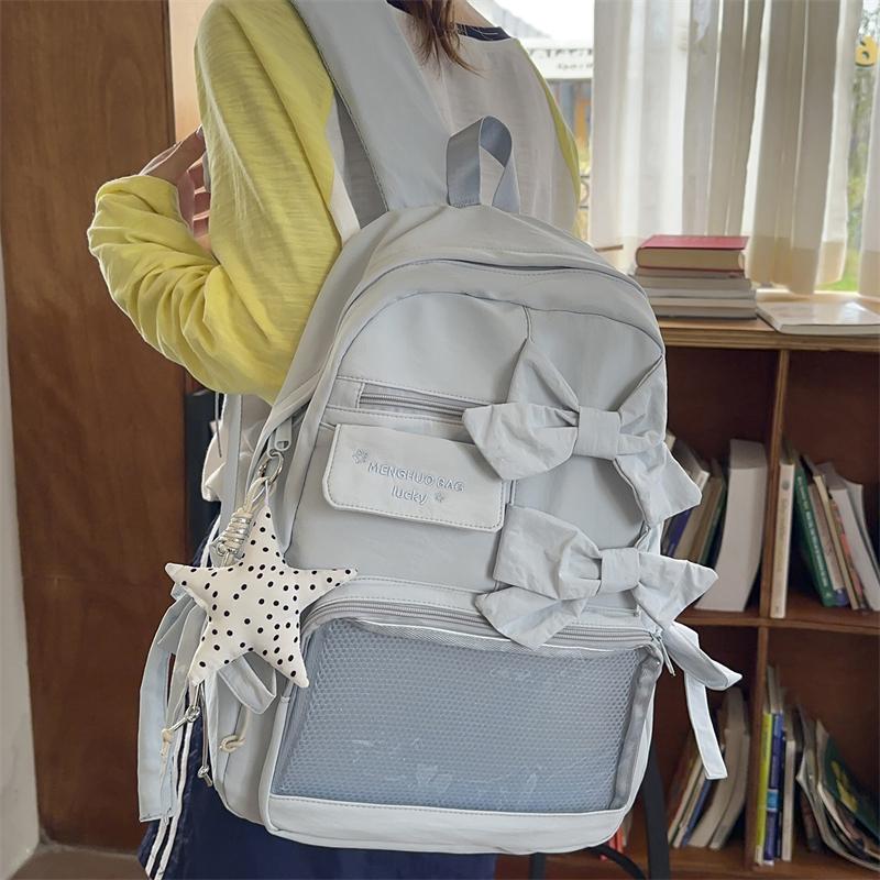 Zaino da Donna con Fiocco Zaino Scolastico Grande Capacità per Studenti