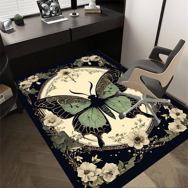 1PC Butterfly Flowers Extra Large Non Slip Floor carpet, Office, family, bedroom, Studio   Large Area Rug Indoor Rugs, , Vibrant Colors