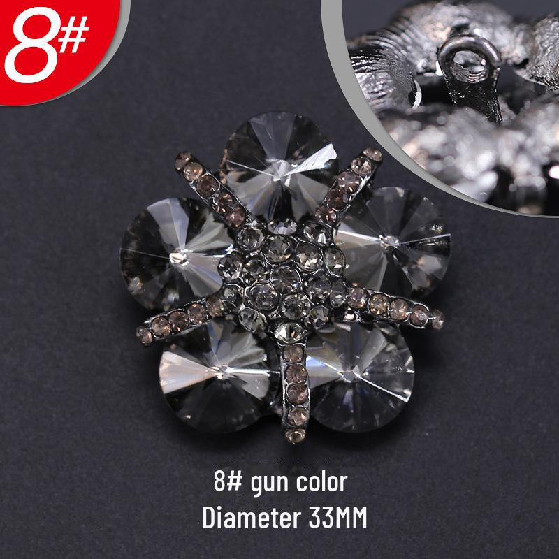 

Женские модные металлические пуговицы из меха норки черного цвета с рисунком в виде лепестков из стразов 8#