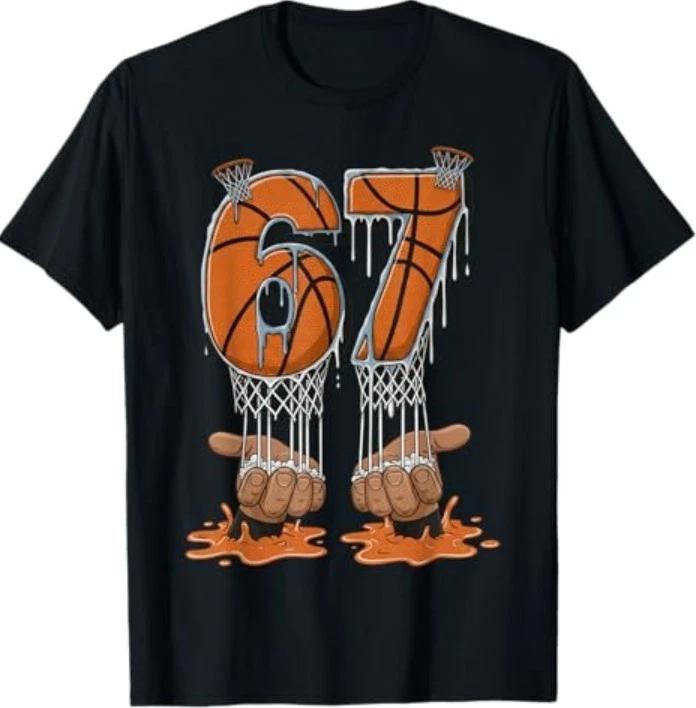Basketball 67 Six Seven Funny Gen Alpha Meme Drip T-Shirt 4XL
