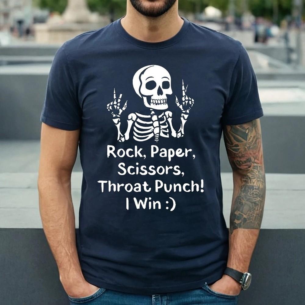 ROCK PAPER SCIOSSOR | SKELETON ROCK | NOVELTY | SKELET | MEN'S T-shirt TEE TOP