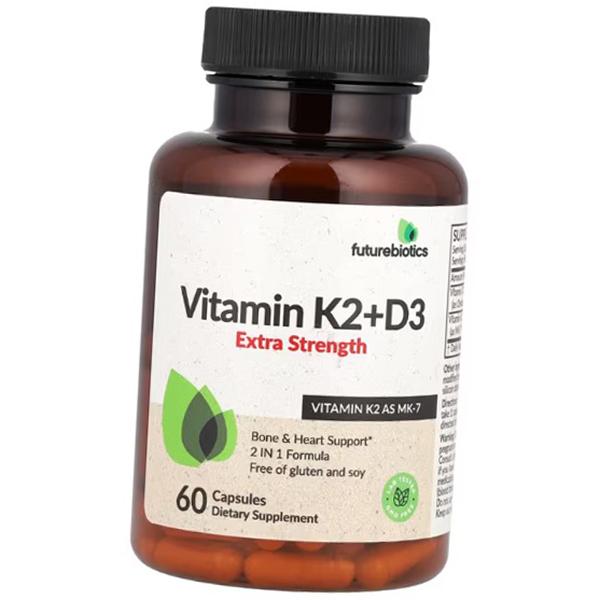 Vitamin K2 and D3, Vitamin K2 + D3 Extra Strength, FutureBiotics (36419005)