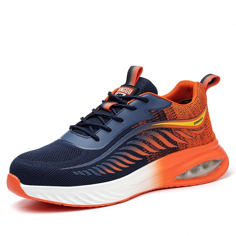 

Мужская защитная обувь на воздушной подушке, противоударная, противопрокольная защитная рабочая обувь, неразрушимые защитные ботинки, рабочие кроссовки со стальным носком 44 оранжевый