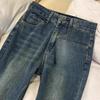 American Retro Non-skinny Fleece Slightly Flared Jeans for Women In Autumn and Winter, High-waisted Loose and Slimming Flared Wide-leg Pants