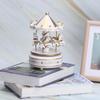 Merry GO Round Music Box Carousel Gift Christmas Wedding Birthday Gift Decor White