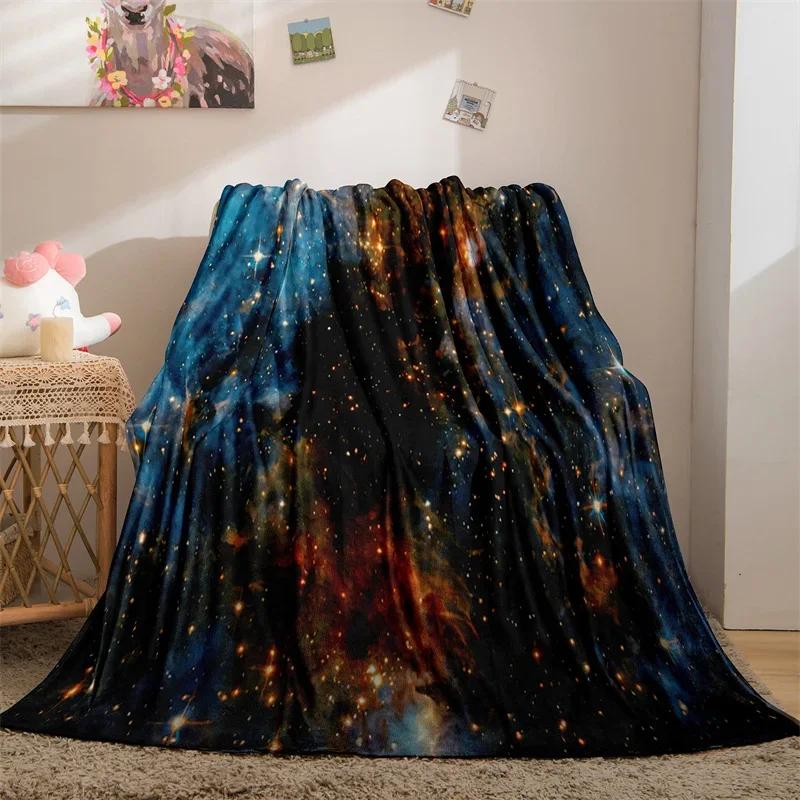 Space Blanket for Boys Kids Girls Fleece Throw Blanket with Galaxy Design for Bed Sofa Couch Soft Blanket Space Room Decor Gift