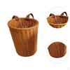 Imitation Rattan Backpack Basket Hand Woven Vacation Weekend Farm Garden Storage Camping