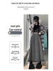 Deep Gray Woolen High Waist A-line Ruffle Skirt for Women - Autumn/Winter Collection