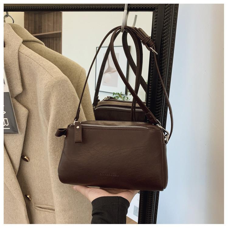 IELGY Retro Texture Autumn Winter Small Square Bag All-Match Commuter Shoulder Messenger Bag