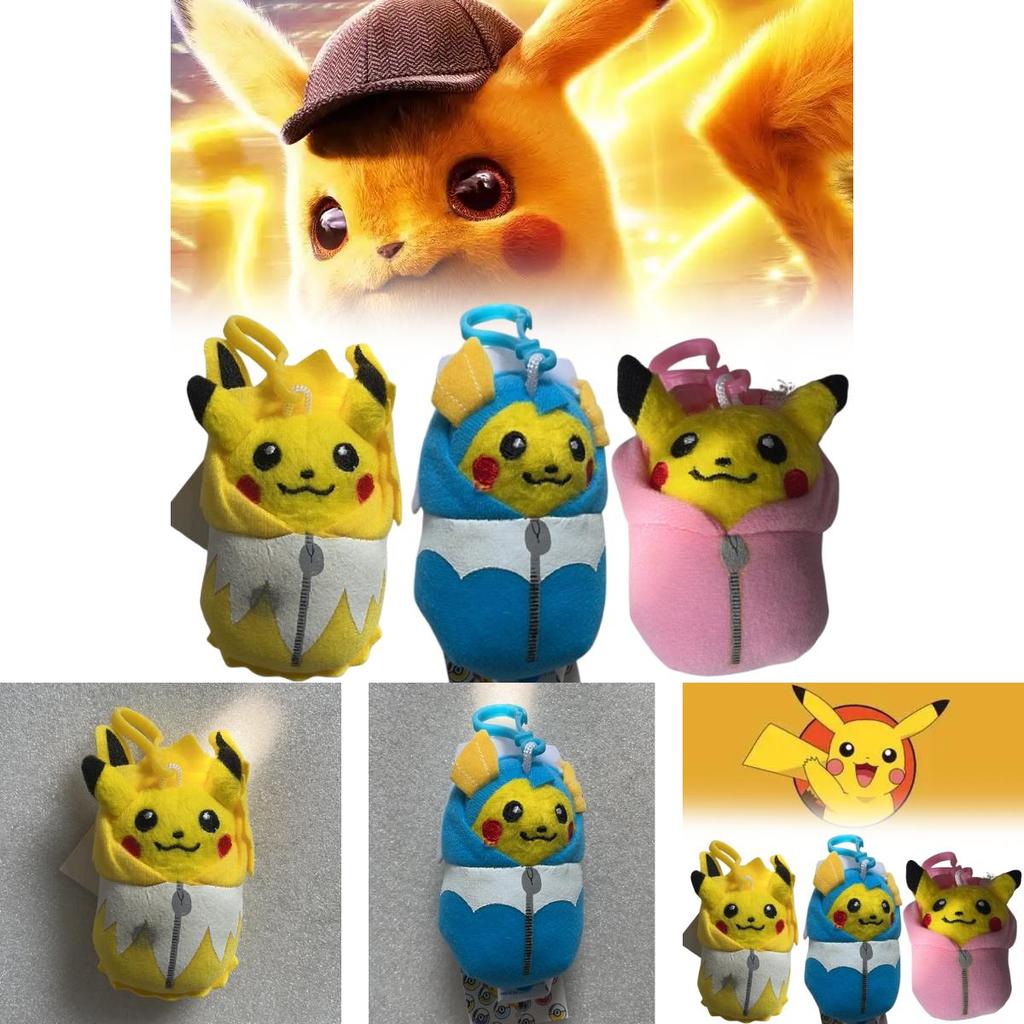 Pokemon Pikachu Sleep Bag Plush Keychain For Collectors Pendant
