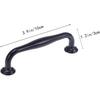 Matte Black Flat Door Handle Hardware Solid Aluminum Cabinet Pulls with Screws 4.49 Inch for Kitchen Cabinets Bedroom Dressers Wardrobes Furniture