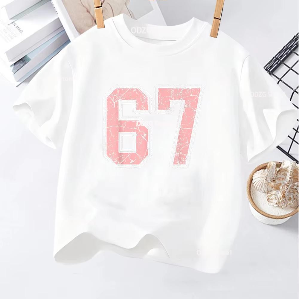 Kids 67 Themed Colorful Print TShirt Soft Cotton Fabric Breathable and Comfortable Ideal for Toddlers and Childrendf0287