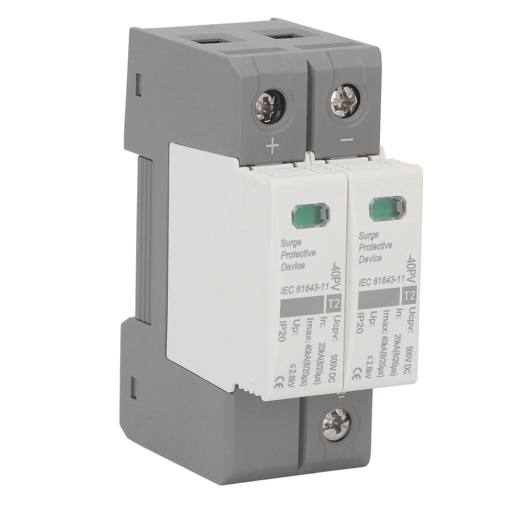 2P Photovoltaic DC Voltage Surge Arrester Device Lightning Protection Circuit Breaker 500VDC