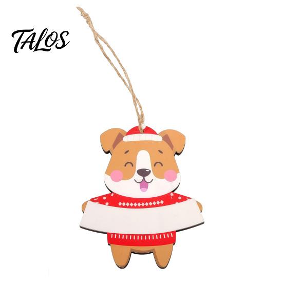 Reusable Festive Tree Accessories Christmas Wooden Ornament, Cute Bear Gingerbread Gnome Cat Dog Family Keepsake Gift Ideas Hanging Decorations