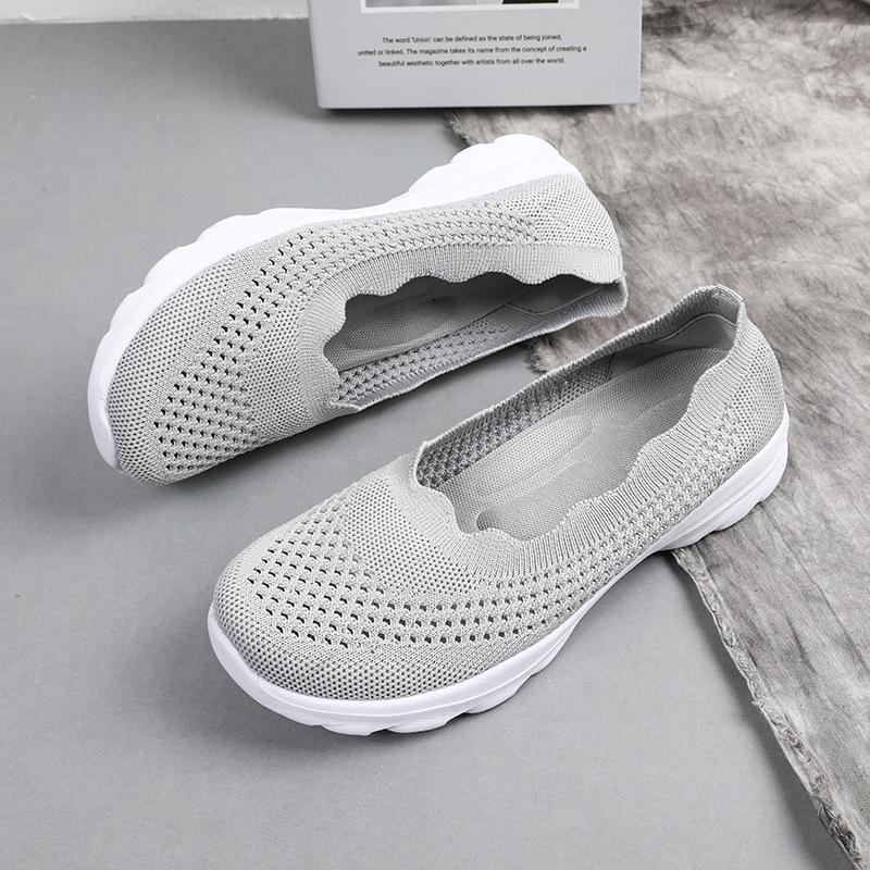 2025 Neue Damen Slipper Reise Weiche Sohle Bequeme Schuhe Atmungsaktives Mesh Flache Schuhe Einfarbig Lässige Sportschuhe