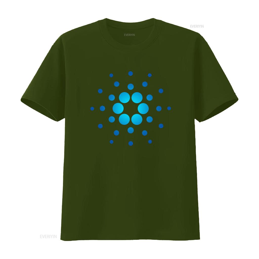 Cardano Crypto Ada Coin Blockchain Cryptocurrency T Shirt with Blue Dot Pattern Design vintage Washed Breathable Unisex
