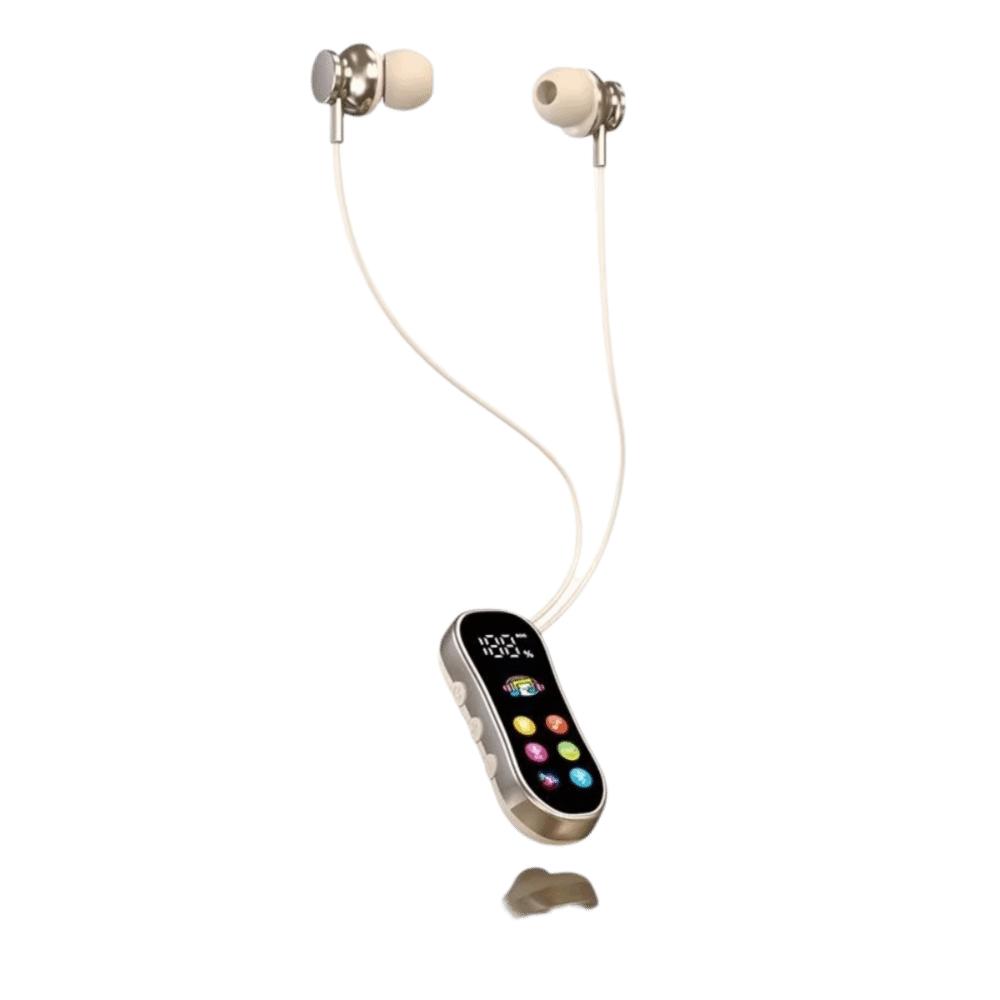 LED Screen Lavalier Bluetooth Earphones Card Insertion Wireless Headphones  HD Calling