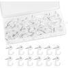 60 Pieces Clear Plastic Thumb Tack Hook, Plastic Heads Pin Tacks Wall Thumb Tacks Hanging Nails Decorative Push P Hooks for Cork Bulletin Board Map