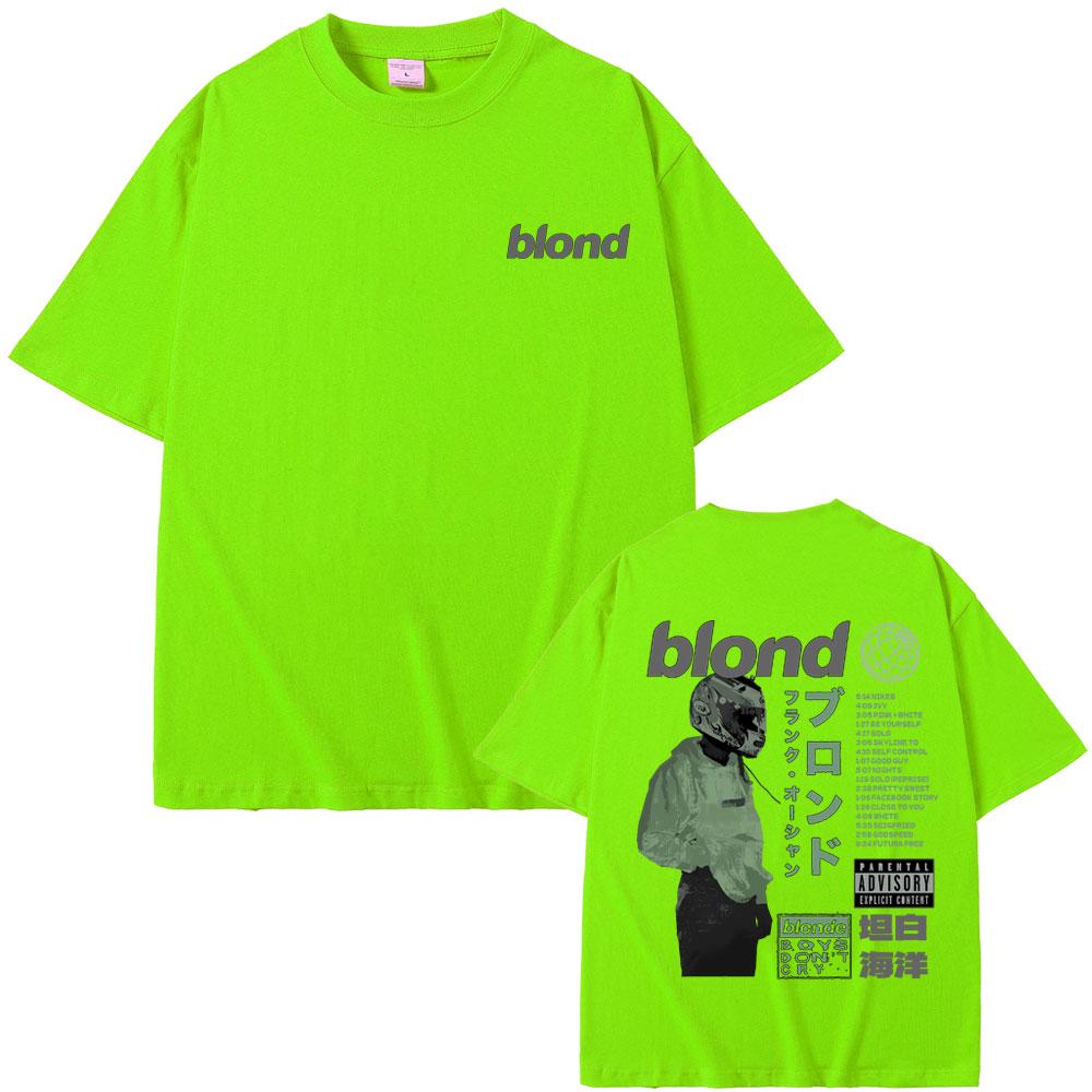 Rapper Frank Double Sided Print T Shirt Rap Men's Blond Hip Hop Tshirt Ocean Oversized T-shirt Men Women Casual Pure Cotton Tees