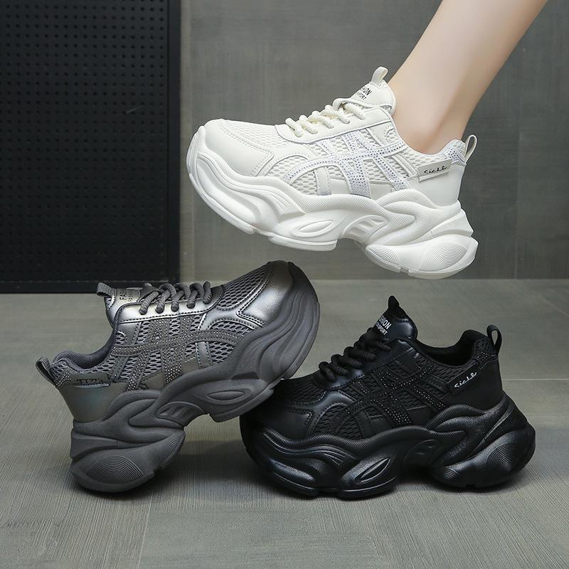 Platform dad shoes women's 2025 new summer casual lightweight mesh little white sports shoes ins trendy casual shoes women