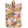 Kawaii Sushi Blankets Multi-function Fleece Sofa Throw Blanket for Home Bedroom Outdoor Throws Bedspread Quilt