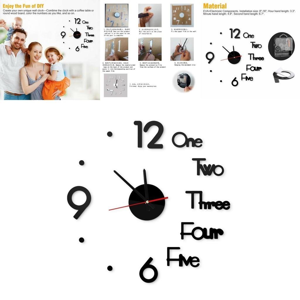 Stylish Big Watch Decal Featuring Beautiful 3d Roman Numerals For Modern Walls