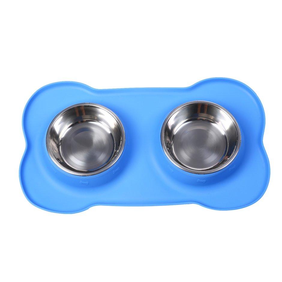 700ml Pet Dog Bowl AntiSlip NonSkid Silicone Mat Feeder Tool Pet
