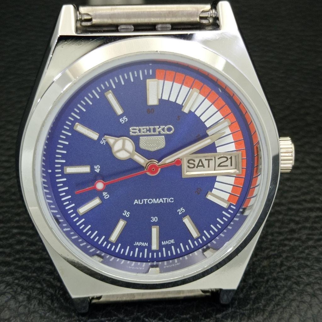REFURBISHED VINTAGE SEIKO 5 AUTOMATIC 6309A JAPAN MENS BLUE DIAL WATCH A440760-9 Sk-a440760-1