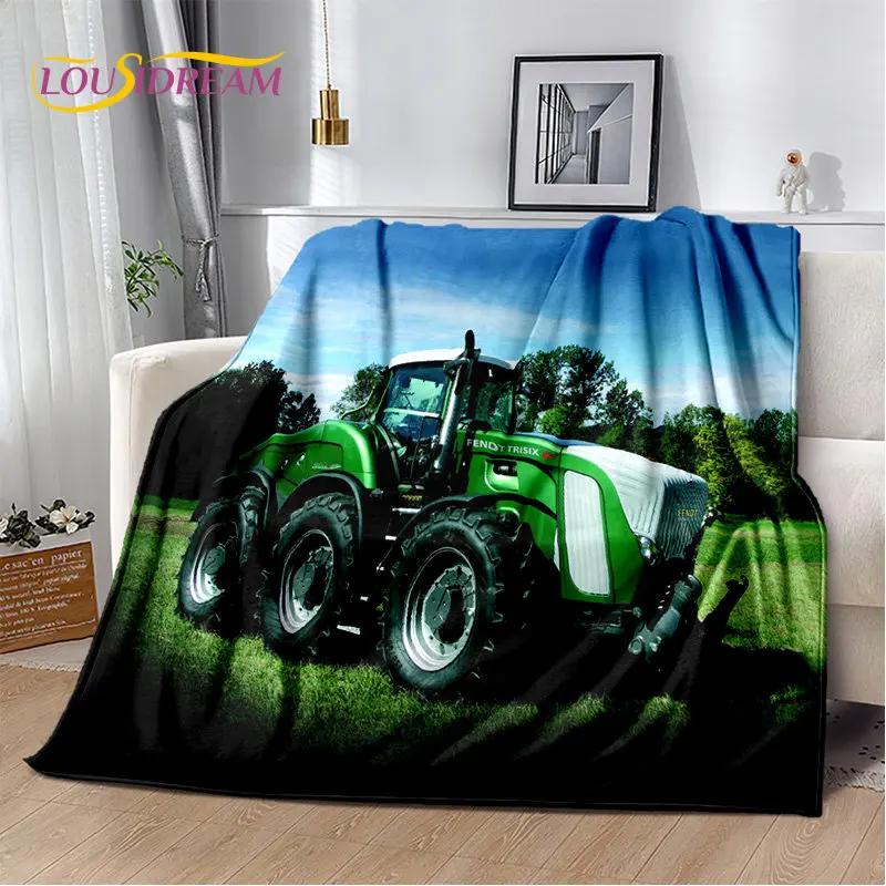 Car Tractor Truck Series Pattern Soft Plush Blanket,Flannel Blanket Throw Blanket for Living Room Bedroom Bed Sofa Picnic Cover