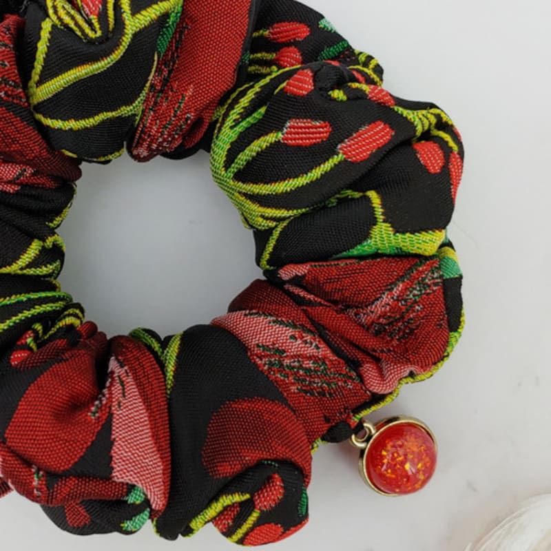 Maia Rose Jacquard Gopchang Shushu Hair Band - Black